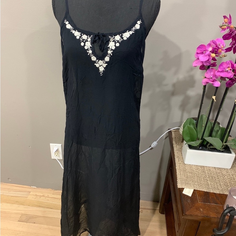 Black Sheer intimate with Floral Embroidery